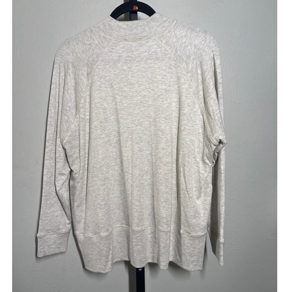 Eileen Fisher Sweatshirt Womens Medium Light Grey Tencel Lyocell Blend Melange - Picture 3 of 6